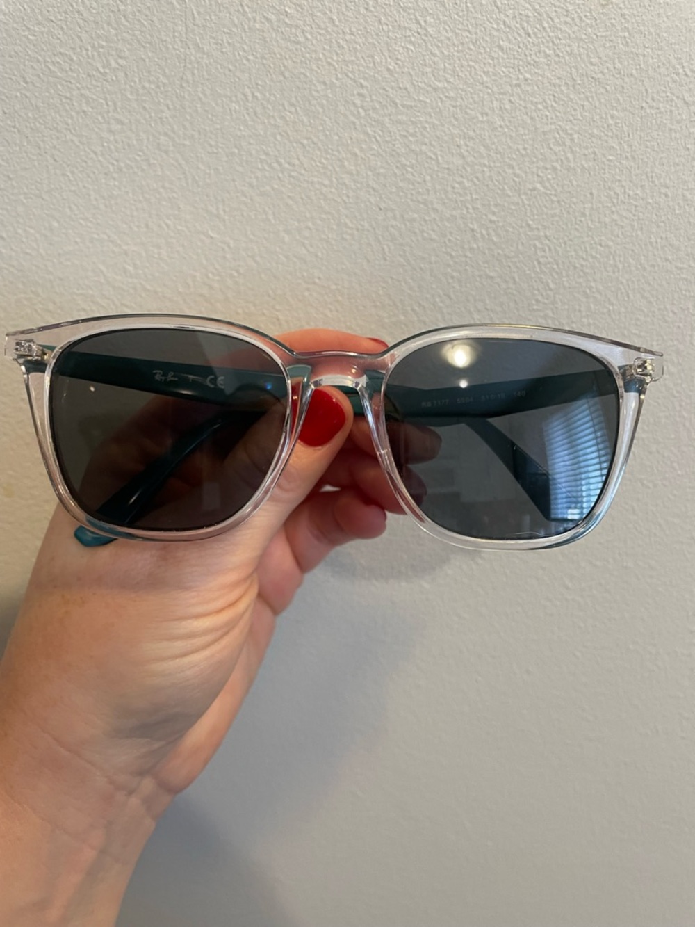 Ray-Ban Clear Frame Sunglasses with Black Lenses